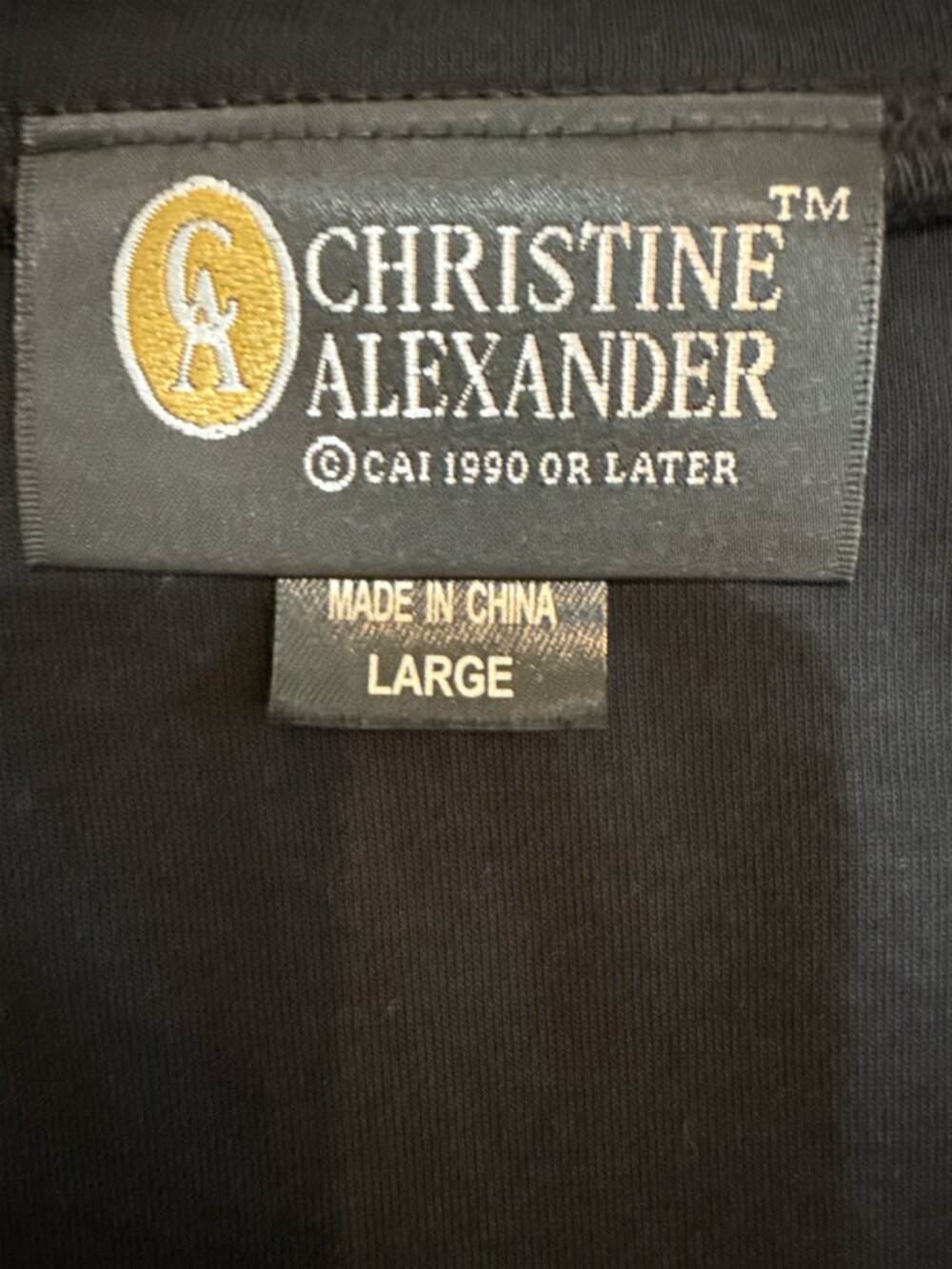 Christine Alexander Sz L Black & Sparkle & Stud V-Neck Short Sleeve Top - Picture 6 of 7
